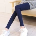 Mùa xuân và mùa thu quần legging cotton cỡ lớn nữ chín quần mỏng phần bó sát quần skinny cao eo cao chân đen - Quần tây thường