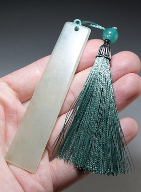 [书签]天然和田玉手工制作 白玉/新疆碧玉多款可选 楼叔爱读书