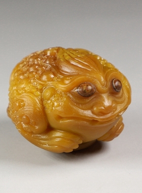 [原创]战国红玛瑙三足招财蟾蜍小摆件天然眼睛俏色雕刻楼叔孤品