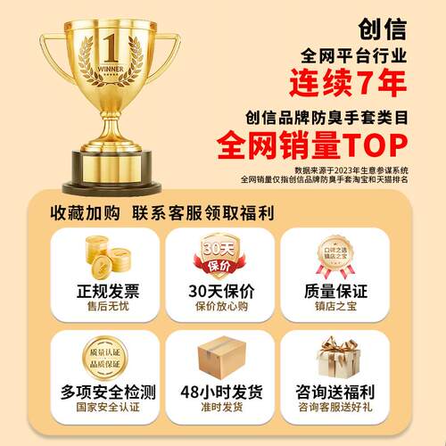 创信手套劳保工作耐磨银离子乳胶发泡防水防滑出汗不臭手工地建筑 - 图0