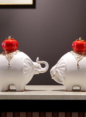 福财大象招财摆件轻奢高档工艺品客厅家居电视柜玄关装饰新居礼品