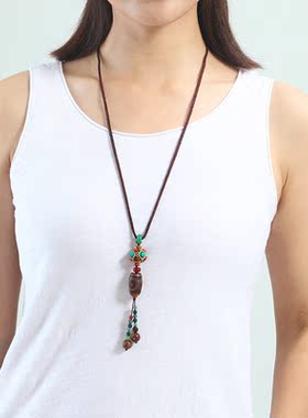 复古原创民族风长款吊坠西藏项链