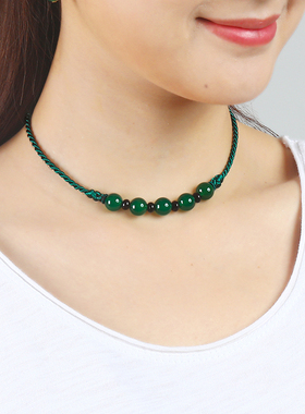 逸水红颜，女性，遮挡疤痕项链