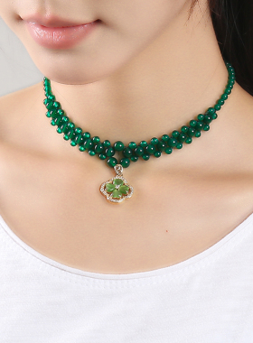 逸水红颜玛瑙女性项链颈带