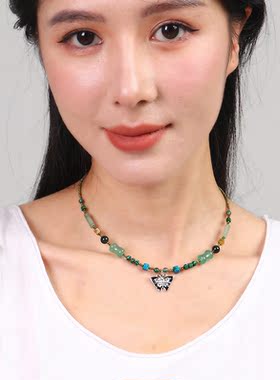 逸水红颜东陵玉女性项链锁骨链