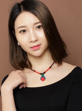 手工编织民族风锁骨链挂饰挂件