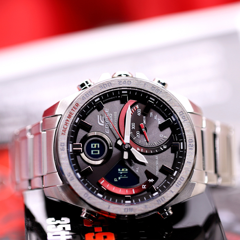 1B 1A 900DB ECB 赛车运动手表男士双显指针光能腕表 Edifice 卡西欧 1B 1A 900DB ECB 赛车运动手表男士双显指针光能腕表 Edifice 卡西欧