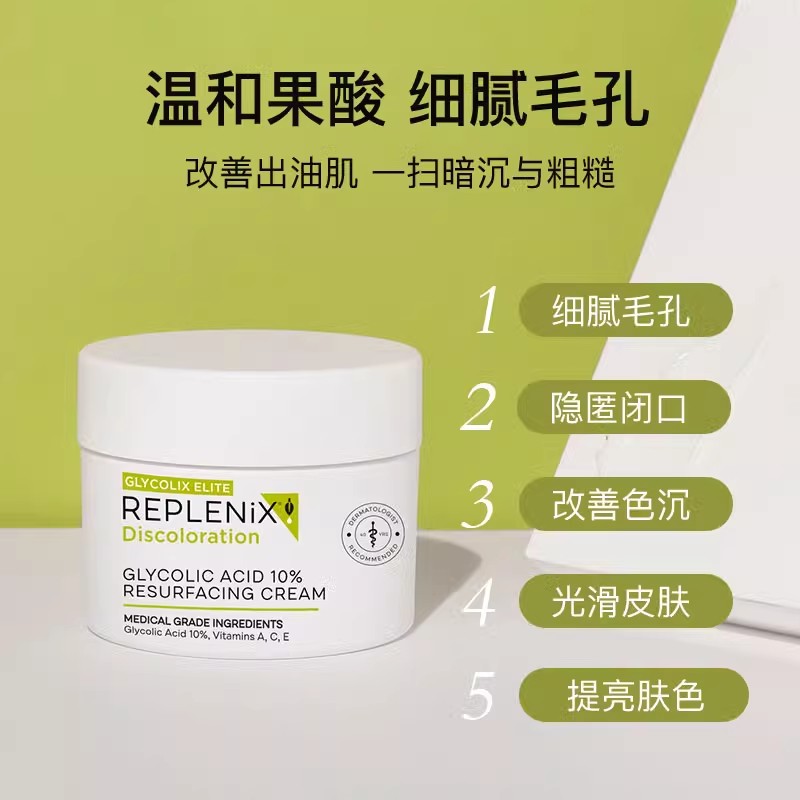 TOPIX Replenix 10%浓度果酸焕颜面霜50g嫩白亮肤改善暗沉闭口-图1