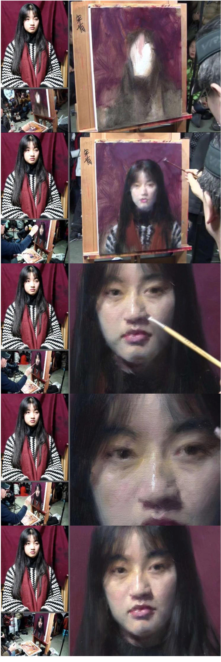 大师高清油画教学示范视频冷军油画人物美女肖像写生过程技法示范