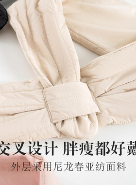真丝棉保暖围脖女 桑蚕丝填充纯色交叉柔软蓬松防水耐磨围脖