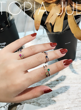 【ujuly】韩国直送小戒指锆石