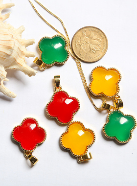 胡二翡翠女玉髓四叶草幸运草