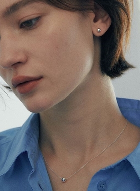 Noble Lady 进口925通体纯银圆珠项链女小众设计转运珠个性锁骨链