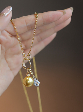 甜美金色仿珍珠项链女款2026新款