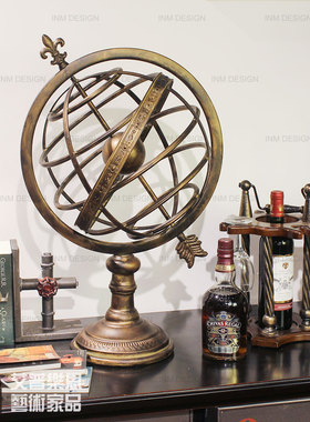 美式复古浑天仪摆设金属工艺品