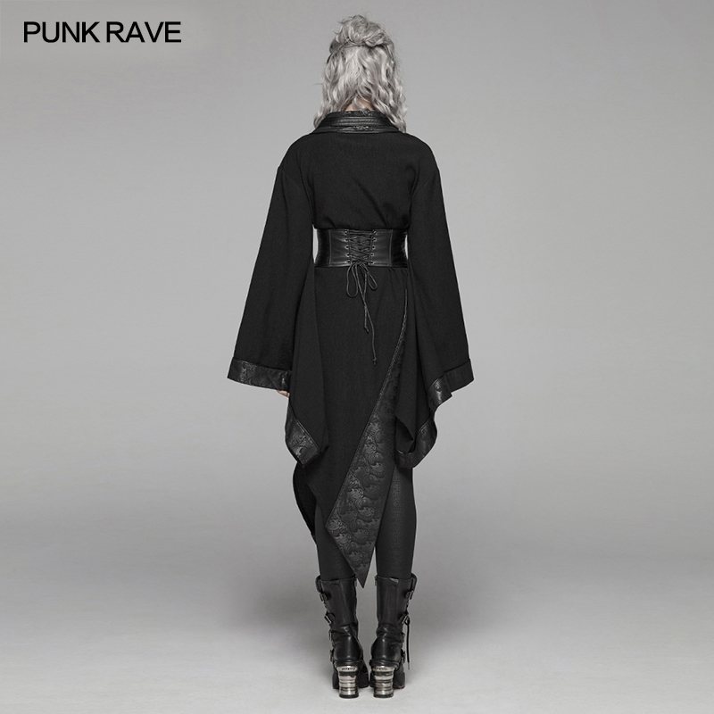 PUNK RAVE朋克状态女装暗黑系朋克和服女改良中国风短款中式-图1