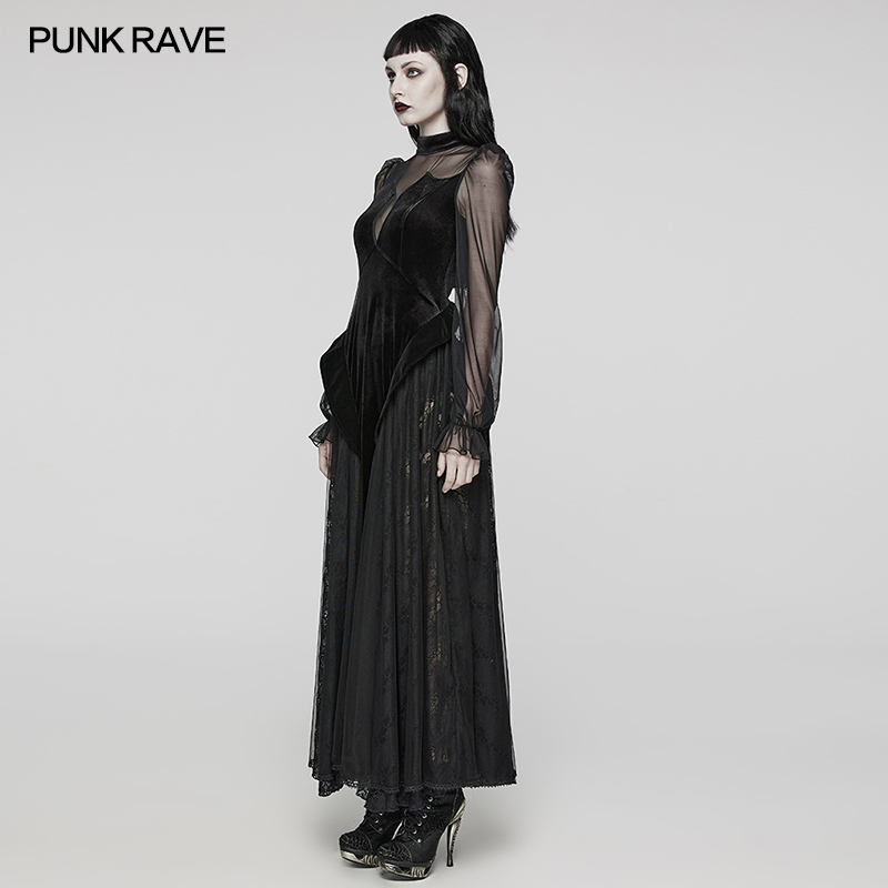 小破亚文化 PUNK RAVE pr朋克状态女装 暗黑goth华丽礼服蕾丝裙