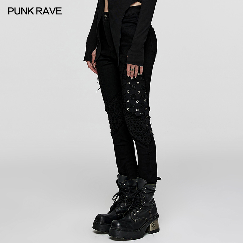 *小破亚文化 PUNK RAVE PR朋克状态女装街头摇滚朋克风囚笼长裤-图0