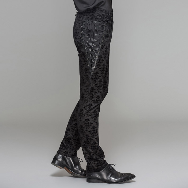 devil fashion恶魔时尚男装 复古欧洲哥特风维多利亚中世纪裤子 - 图0