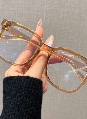 百世芬TR05素颜大框眼镜架女时尚tr90磁吸套镜冷茶色55-19-150