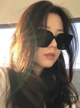 （实体店货源）2026韩版新款gm墨镜复古黑色高级感ins猫眼偏光镜