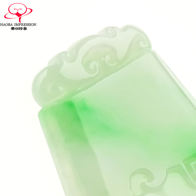 豪8印象x495天然翡翠凤牌翠绿玉坠 豪8印象颈饰