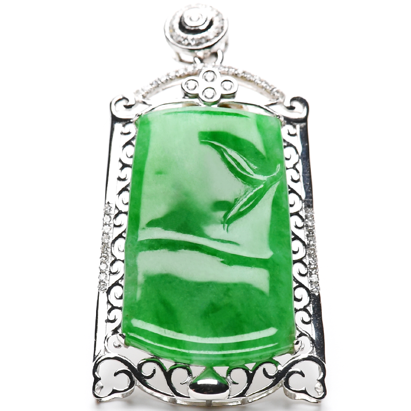 豪8印象l860天然翡翠竹节冰种吊坠 豪8印象颈饰