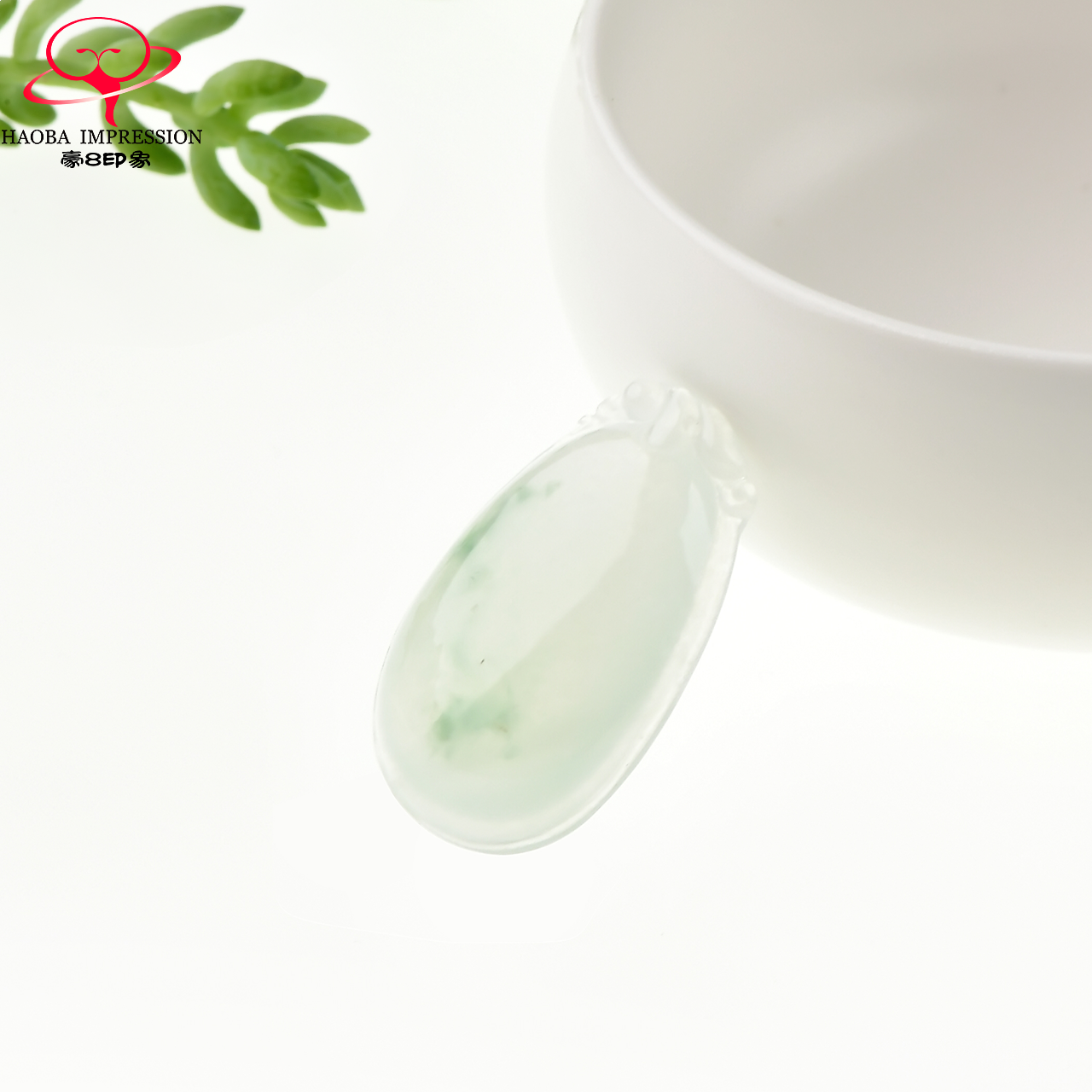 豪8印象x857天然翡翠福瓜 a货吊坠 豪8印象颈饰