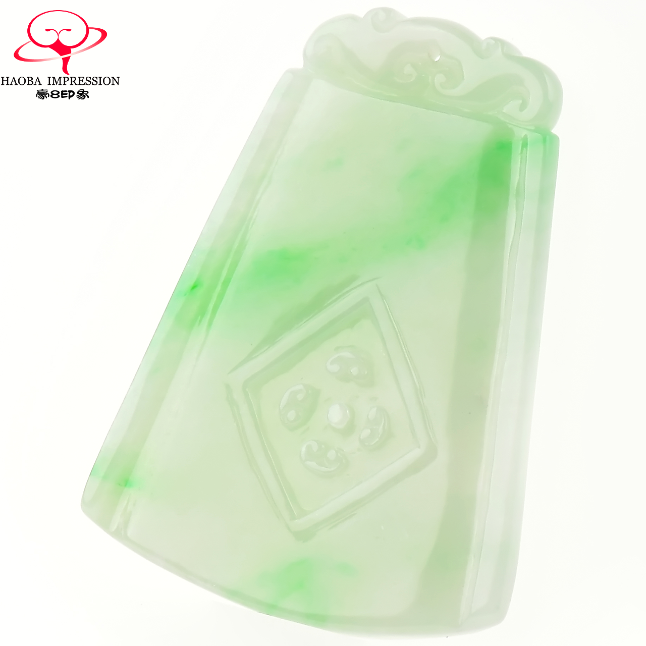 豪8印象x495天然翡翠凤牌翠绿玉坠 豪8印象颈饰