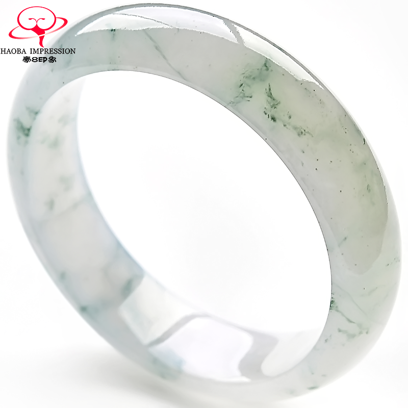 豪8印象m2430天然翡翠淡绿手镯 豪8印象手饰