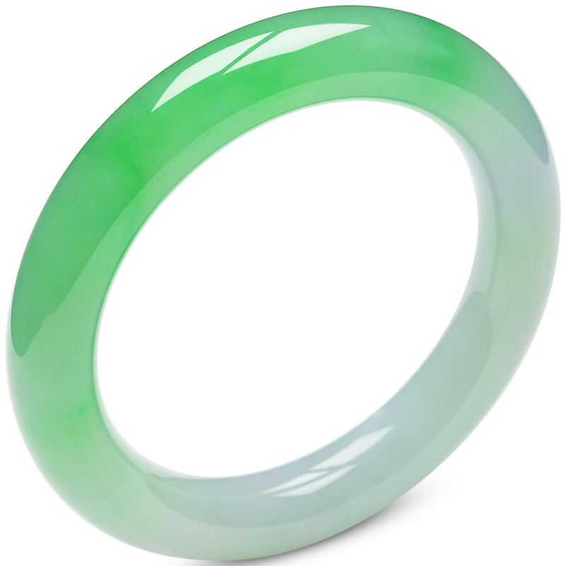 豪8印象tc428翡翠圆条女冰种手镯 豪8印象手饰