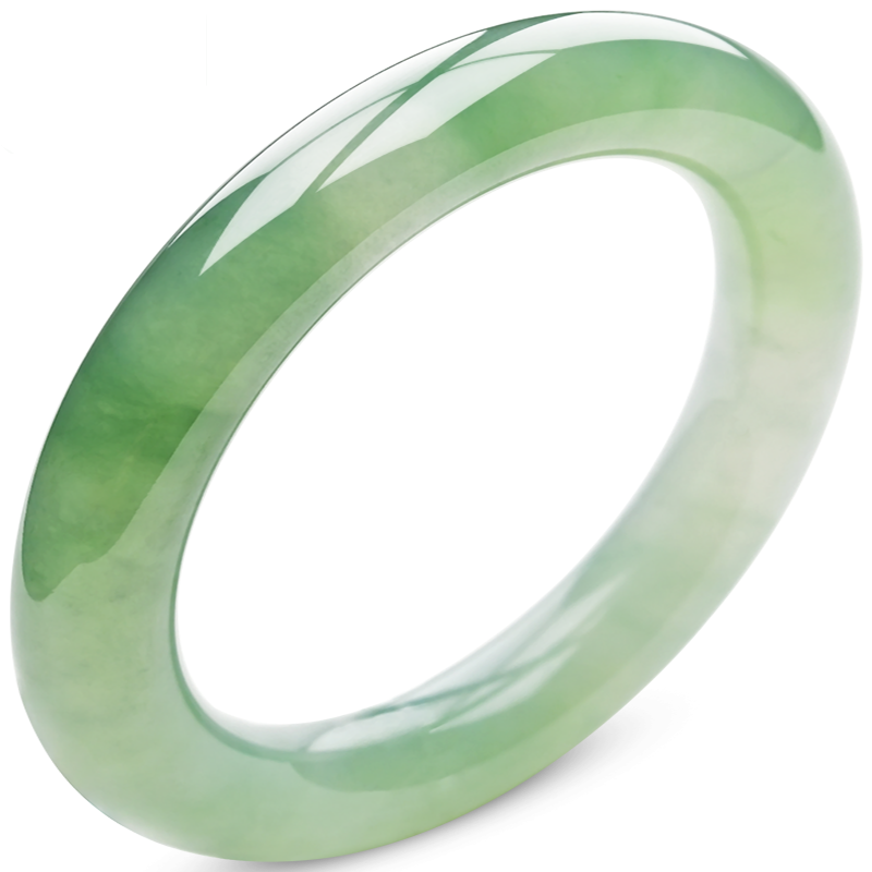 豪8印象f808天然翡翠圆条玉镯子 豪8印象手饰