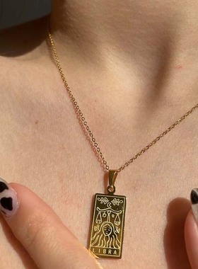 12星座锁骨项链女轻奢吊牌项链