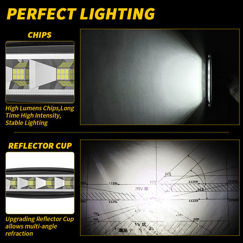 内嵌式一字型工作灯汽车LED工作灯4孔led越野车射灯辅助灯检修灯 - 图0