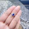 Natural Sri Lankan Royal Blue Sapphire Ring 5×7 925 Silver Inlaid Natural Colored Stone Jewelry