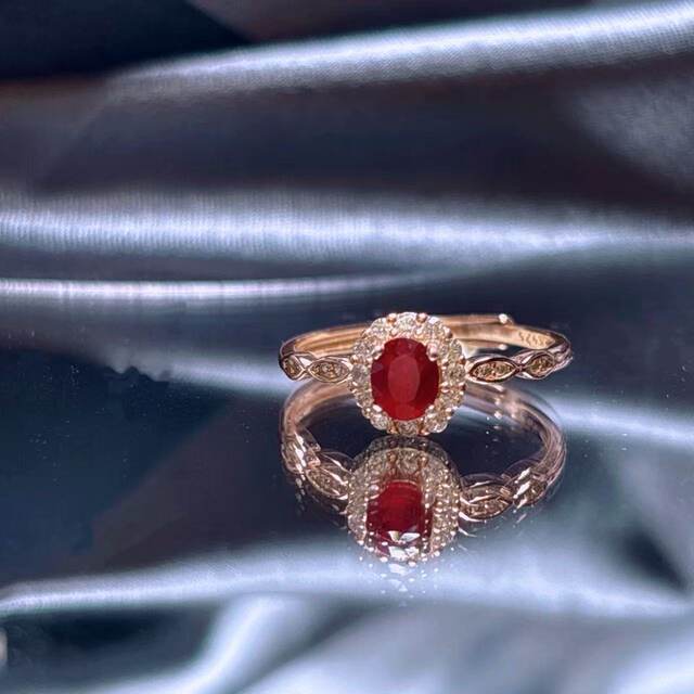 Natural pigeon blood red ruby ring