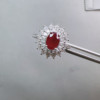 Natural pigeon blood red ruby ring 5 x 7 Princess Diana style 925 silver precision inlaid colored gemstone jewelry