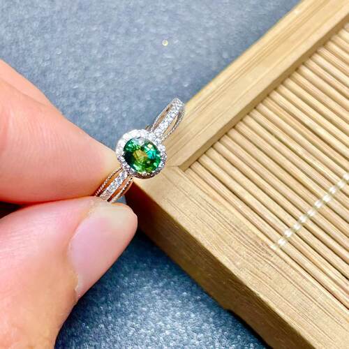 天然无烧蓝宝石戒指925银精工镶嵌 天然红蓝宝石珠宝首饰 - 图2