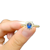 Natural royal blue sapphire Princess Diana style ring 4×5 925 silver finely inlaid natural colored gemstone jewelry