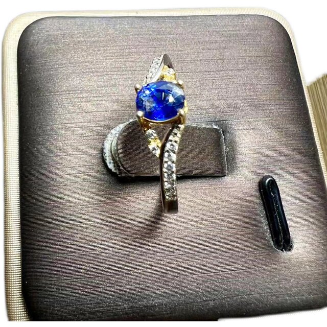 S925 silver cornflower sapphire ring colorful treasure no burning