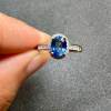 Natural sapphire ring 5 x 7 1 carat 925 silver finely inlaid natural colored gemstone jewelry