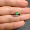 Natural emerald ring 4 x 5 925 silver finely inlaid natural colored gemstone jewelry