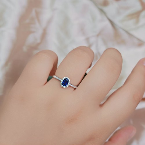 天然皇家蓝蓝宝石戒指4乘6 天然彩宝首饰 - 图2