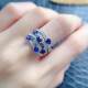 Natural sapphire inlaid 3x4925 ring
