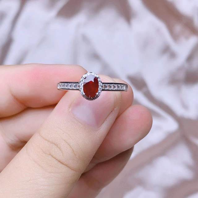 925 silver natural pigeon blood red ruby ring 4×6 natural colored gemstone jewelry