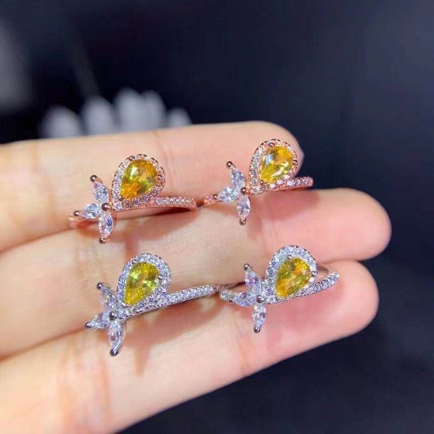 天然黄蓝宝戒指4乘6 925银精工镶嵌 天然蓝宝石彩宝,淘宝优惠券,粉丝福利购,淘宝优惠卷