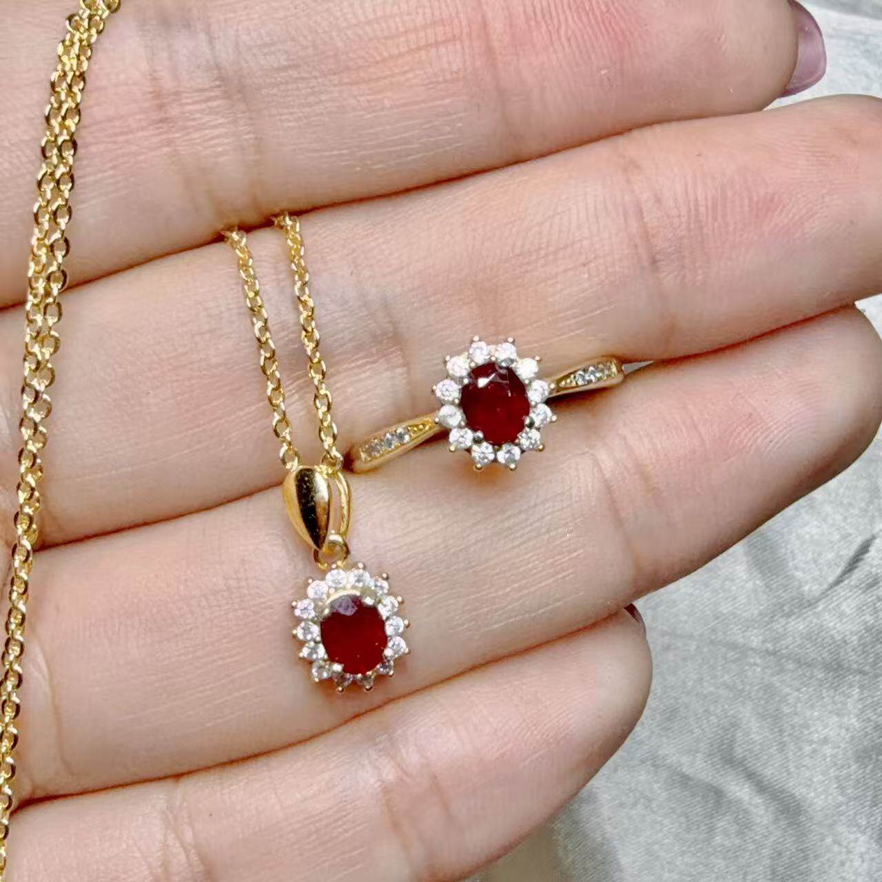 Natural Royal Blue Pigeon Blood Ruby Princess Diana Jewelry