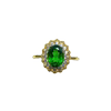 Natural Diopside Ring 6×8 925 Silver Seiko Inlaid Colored Stone Jewelry