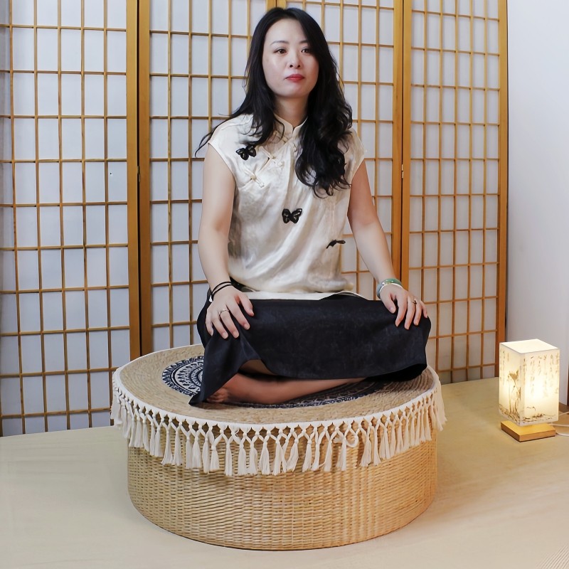 蒲草大蒲团榻榻米加厚坐垫地上中式打坐禅修跪拜家用藤编蒲垫坐墩