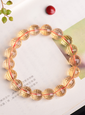 假一赔十女天然黄水晶手链